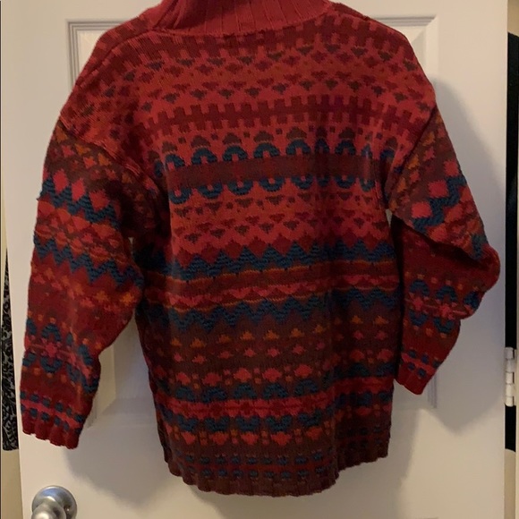 LL bean Vintage Turtleneck patterned sweater Large - Picture 7 of 10